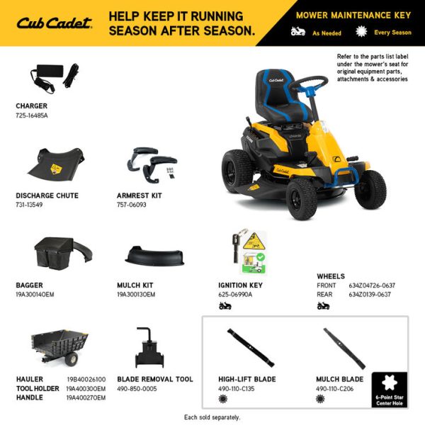 Cub Cadet CC30E Riding Lawn Mower (33BA27JDB10)