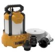 DEWALT 3/4 HP Aluminum Submersible Utility Pump with Industrial Hose Kit & Quick Connect Cam-Lock Fittings