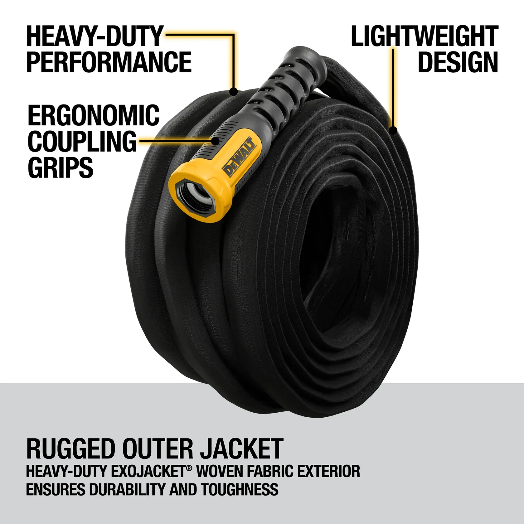 DEWALT® 50 ft. x 5/8-in. Heavy-Duty Professional Grade Fabric Garden Hose